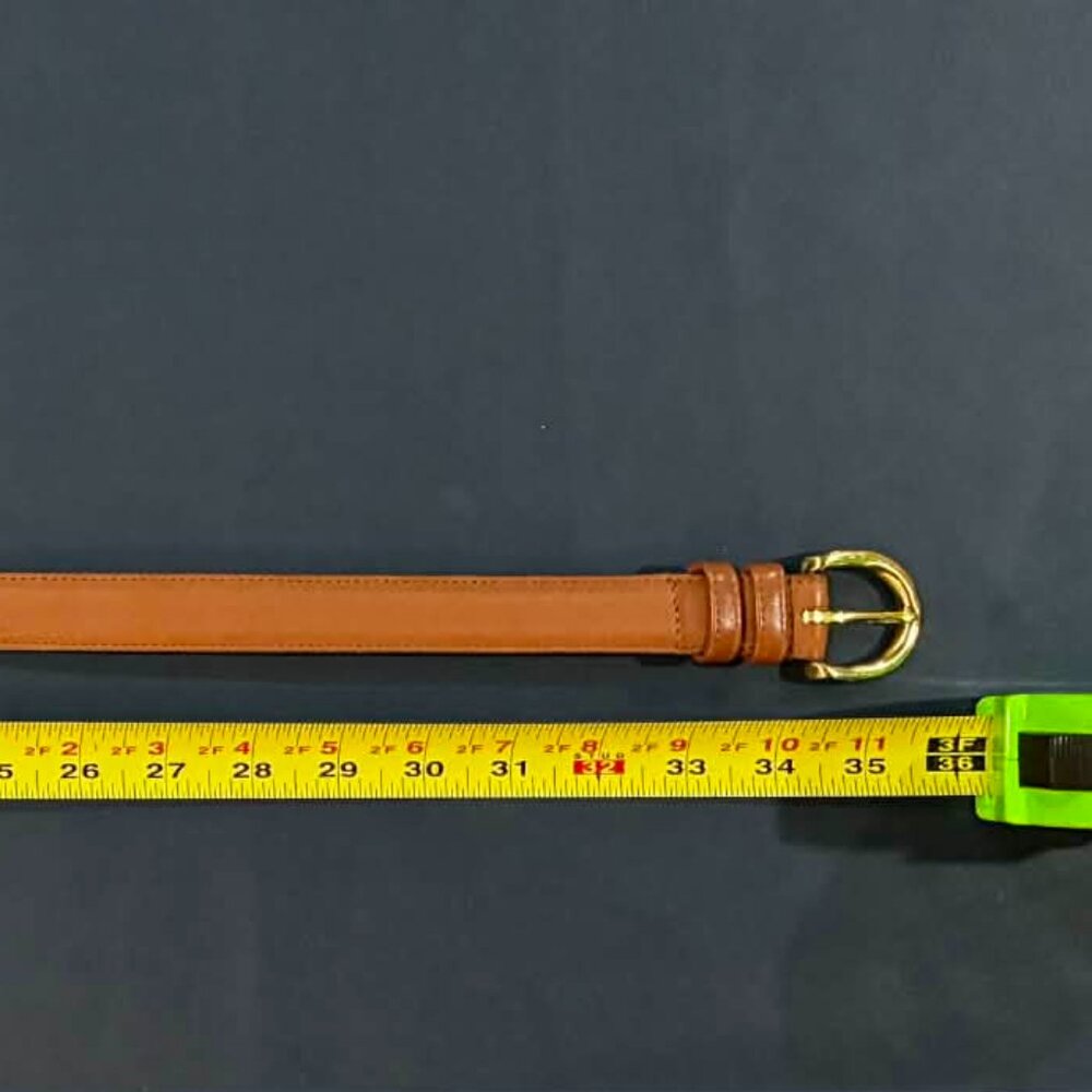 Coach Brown Leather Belt with Gold Buckle - Picture 2 of 5